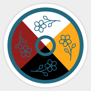 Medicine Wheel Floral WAWEZHI CANADA Sticker